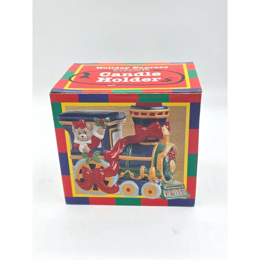 Pair of Vintage Holiday Express‎ Train Candle Holders
